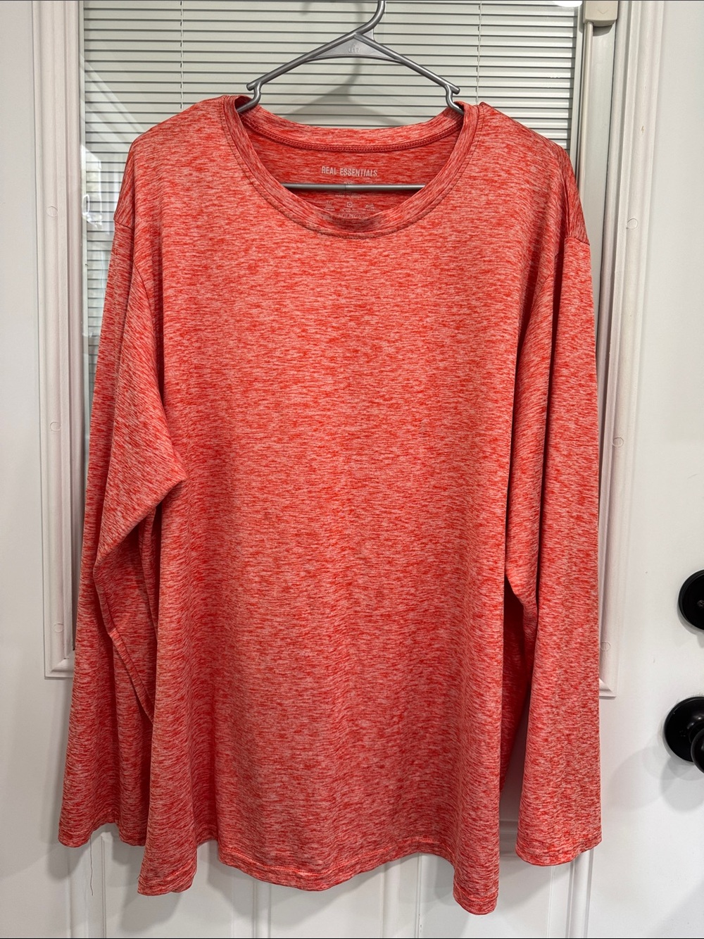 Men’s Coral Heather Long Sleeve Crew Tee